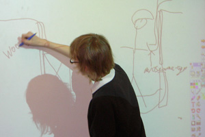 Classroom student using Interactive White Board